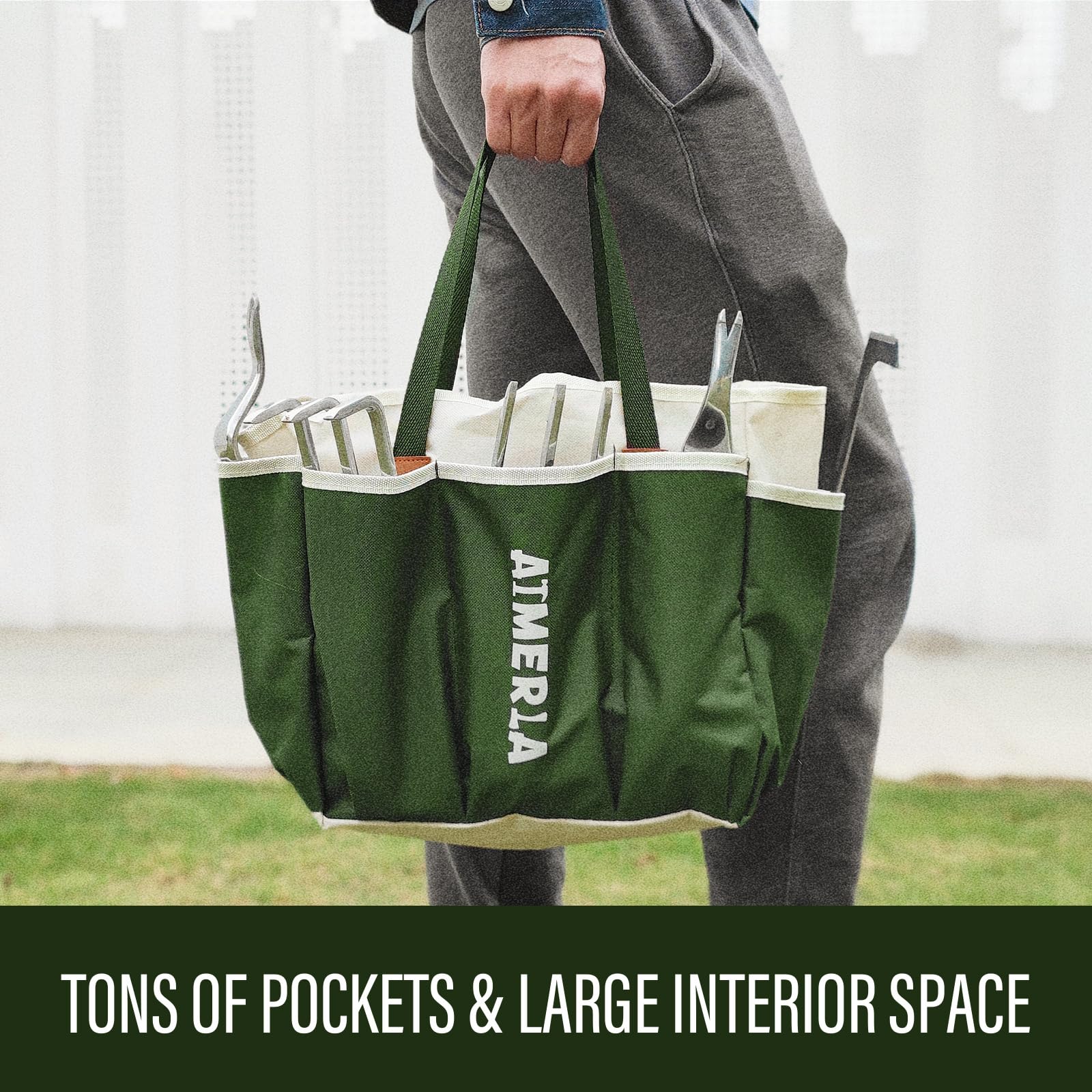 9-Piece Heavy Duty Gardening Tools Set with Non-Slip Grip & Storage Bag - Perfect for Weeding, Planting & Outdoor Work