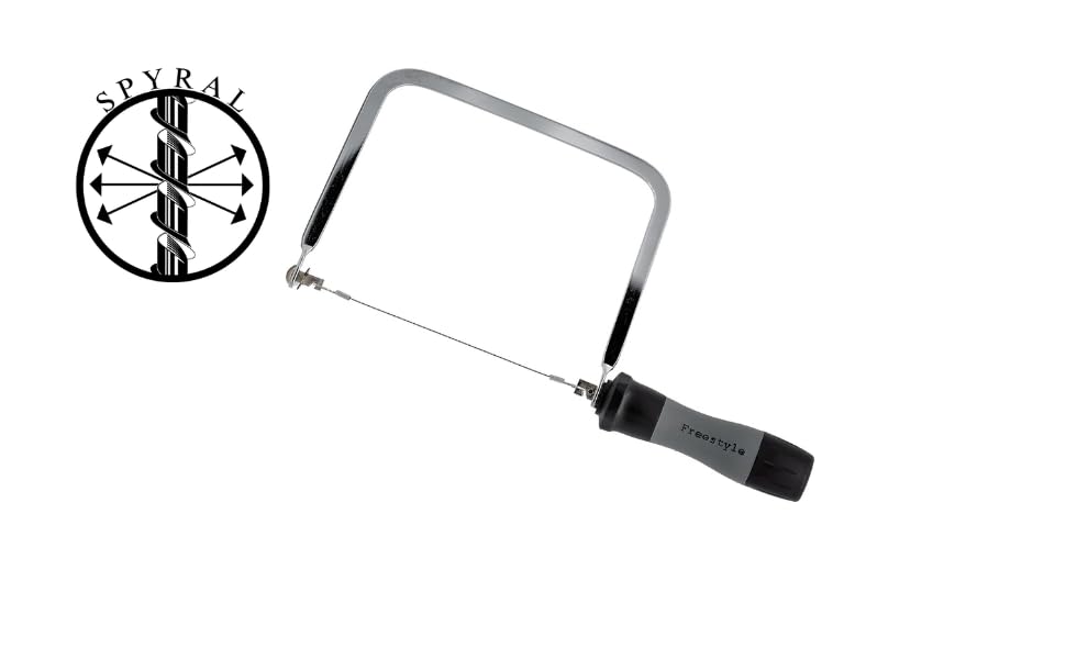 360° FreeStyle Coping Saw with Spiral Teeth for Multi-Directional Cutting - Includes 5 Premium Spiral Blades - Perfect for Woodworking, DIY Projects & Crafting