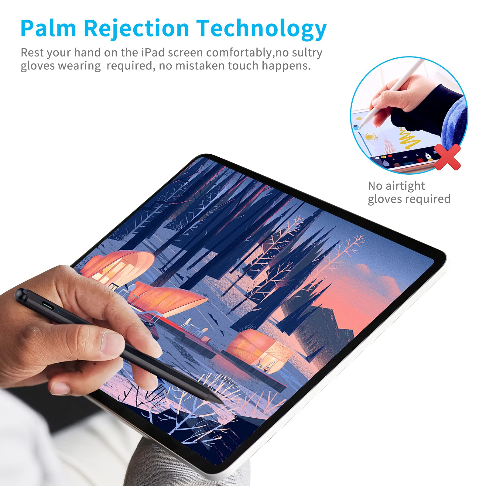 iPad Air Stylus Pen for 3rd-6th Gen - Fine Tip for Drawing & Writing