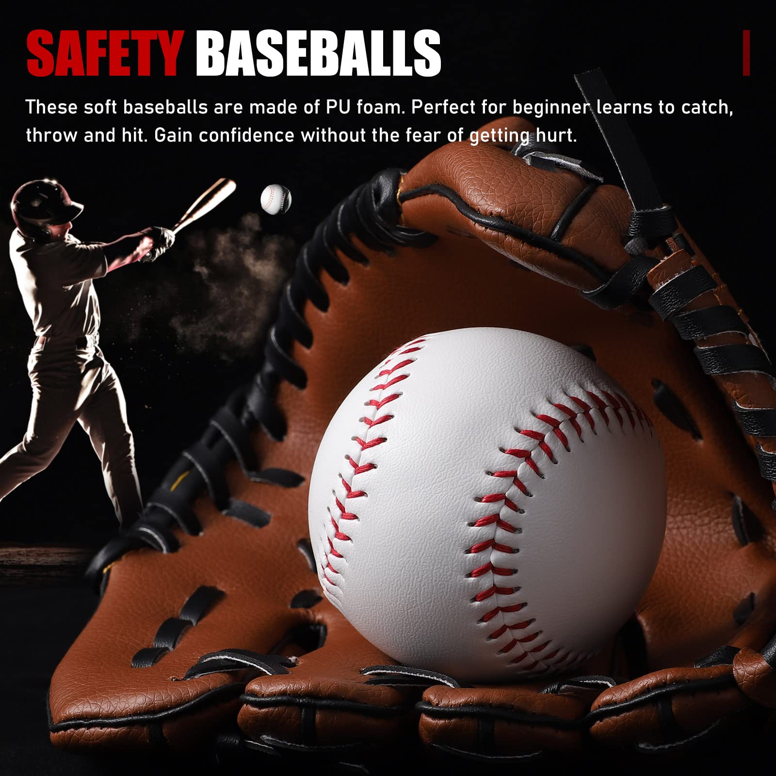 TOBWOLF 12PCS Official Size 9 Inch Practice Baseballs - Soft Tee-Ball Safety Training Balls for Youth League, Pitching, Hitting & Fielding - Blank Leather Baseballs for Adults & Kids | Perfect for Backyard Drills, Batting Cage & Team Practice