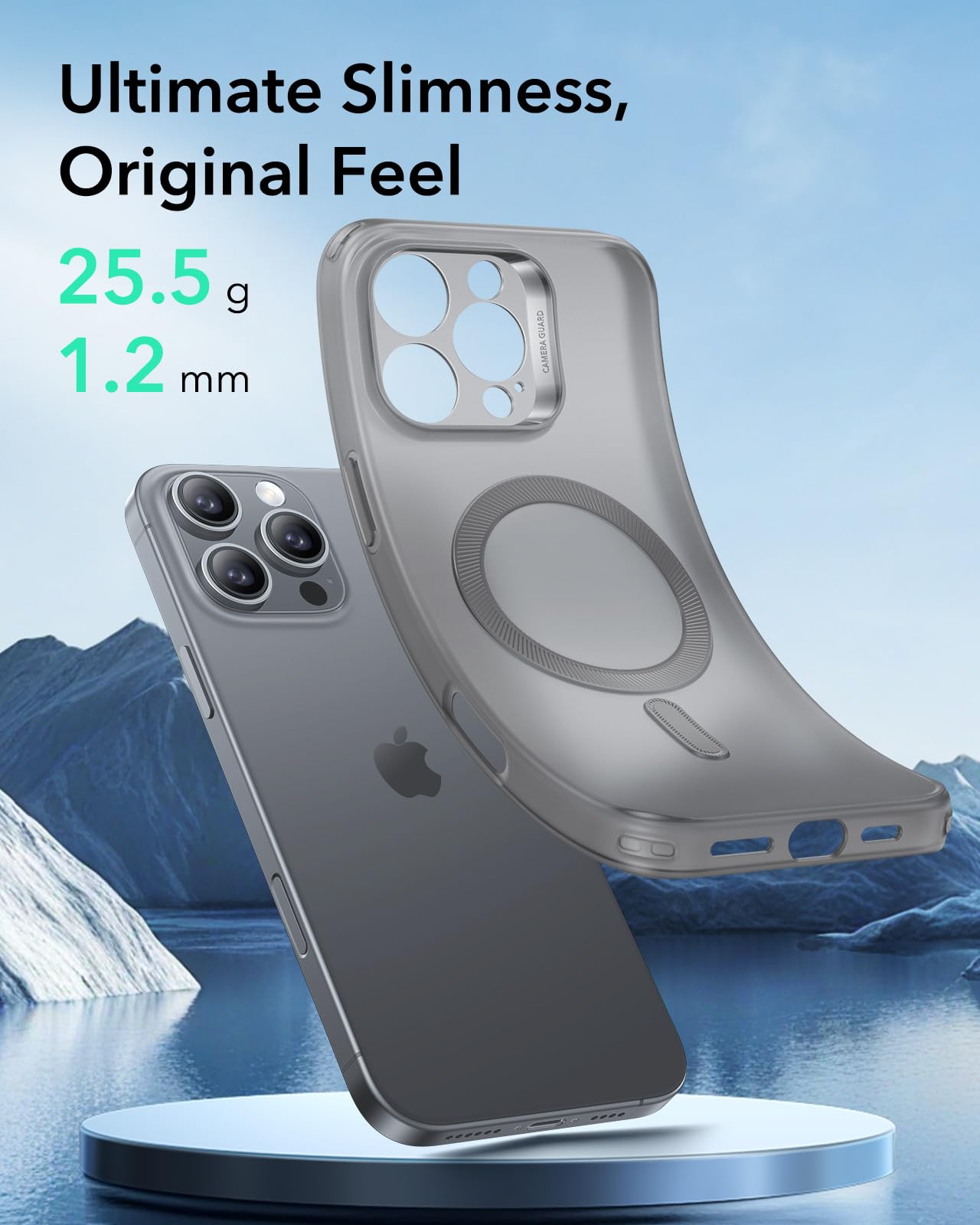 ESR iPhone 16 Pro Max Case with MagSafe - Slim Shockproof Cover with Camera Protection | Anti-Yellowing & Scratch-Resistant Magnetic Phone Case | Perfect for Daily Use, Travel & Outdoor Activities (Zero Series, Frosted Grey)