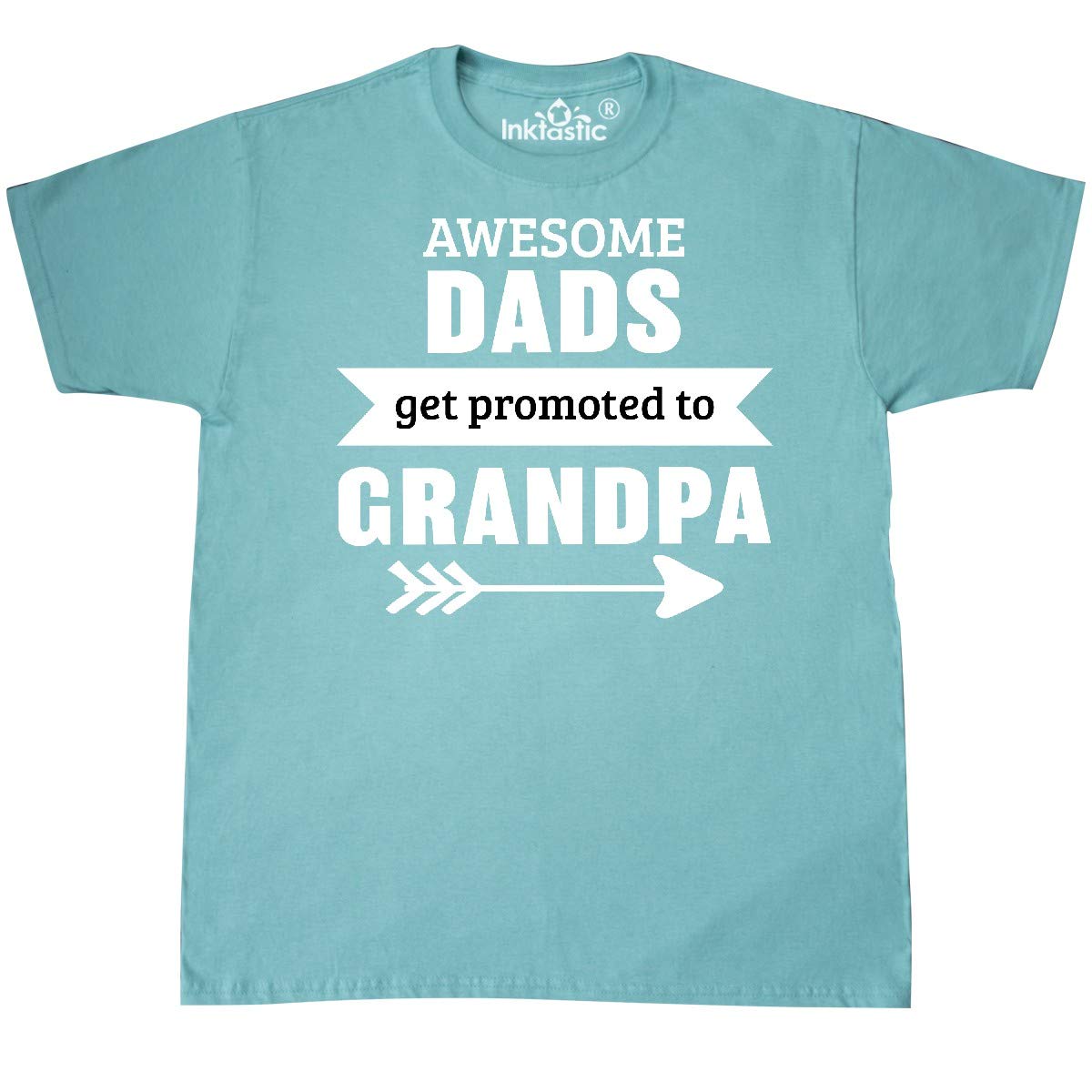 Inktastic Awesome Dads Get Promoted to Grandpa T-Shirt - Funny Retirement Gift for New Grandpas - Perfect for Father's Day, Birthday & Family Reunions