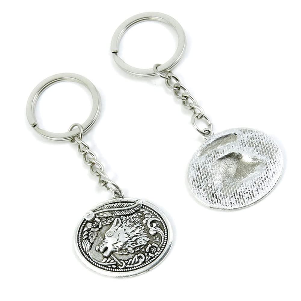 100PCS Keychain Key Rings with Wolf Tags - Bulk Keychain Supplies for Car Keys, House Keys, Backpacks & Gifts - Durable Metal Key Rings for Organization & Personalization