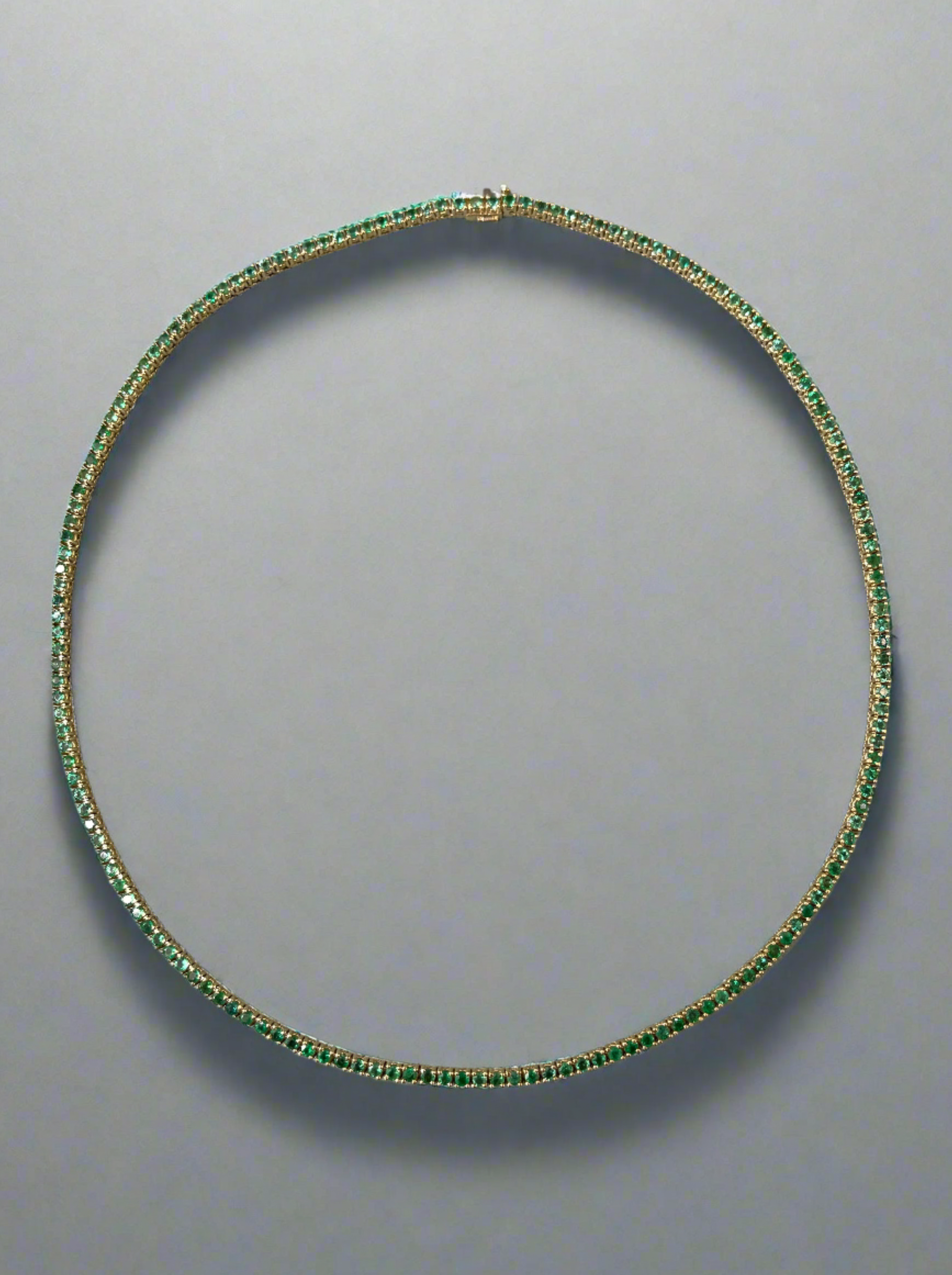 14K Gold Emerald Tennis Necklace for Men - Elegant Jewelry Gift for Him - Perfect for Weddings, Parties & Special Occasions