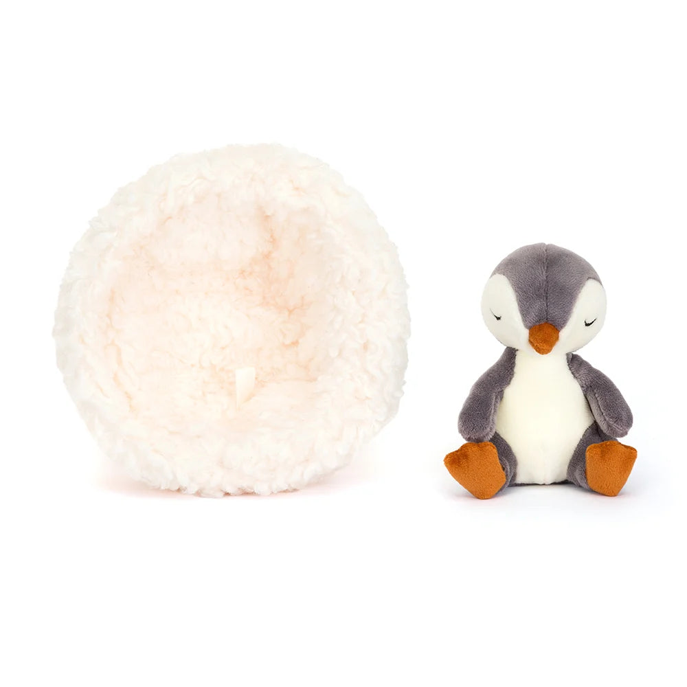 Adorable Hibernating Penguin Plush Toy - Soft Stuffed Animal for Kids & Collectors - Perfect for Bedtime, Nursery Decor, and Gift Giving