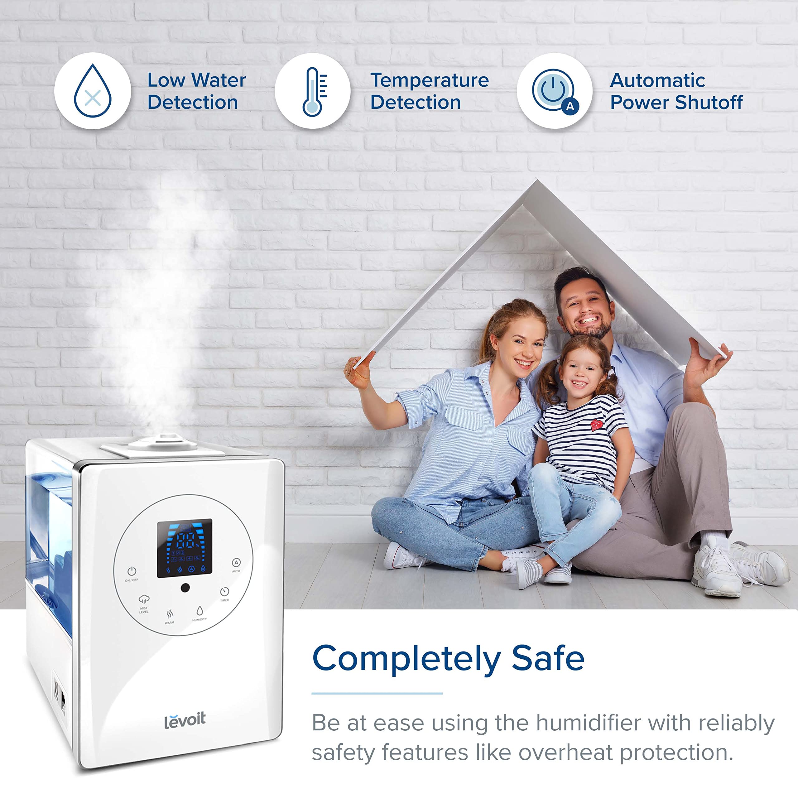 LEVOIT 6L Warm and Cool Mist Humidifier for Large Room | Bedroom & Plant Humidifier with Remote Control, Essential Oil Diffuser, Filterless, Auto Mode, 60H Runtime | Perfect for Home, Office, Nursery & Dry Climate Relief
