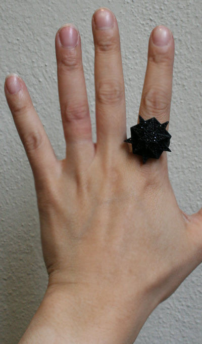 Pentagram Pave Ring in Matte Black - Gothic Jewelry for Women, Men | Perfect for Occult Fashion, Witchy Aesthetic & Alternative Style