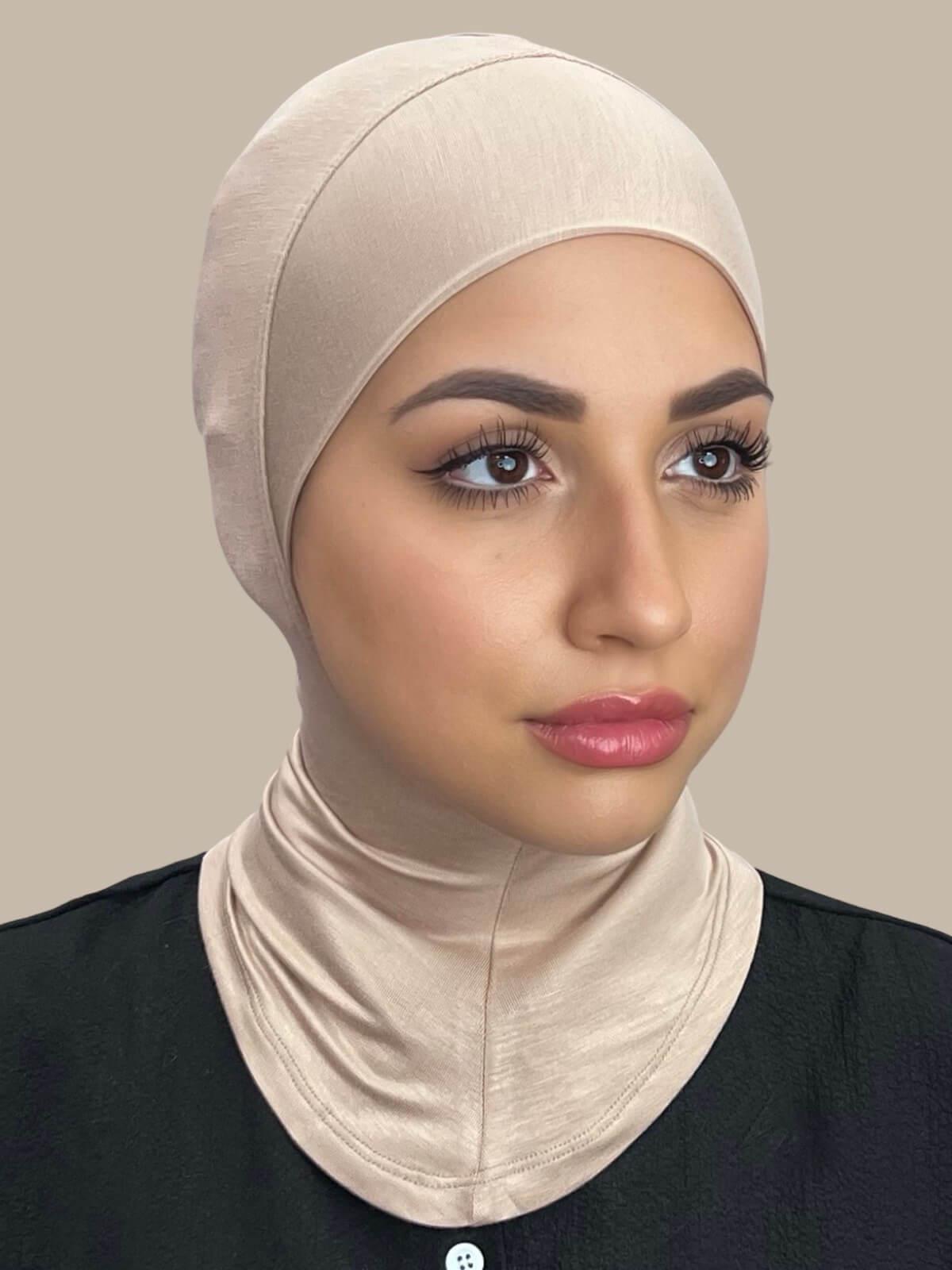 Premium Jersey Full Coverage Underscarf - Soft Breathable Muslim Hijab Underscarf in Vanilla - Perfect for Daily Wear, Prayer & Modest Fashion