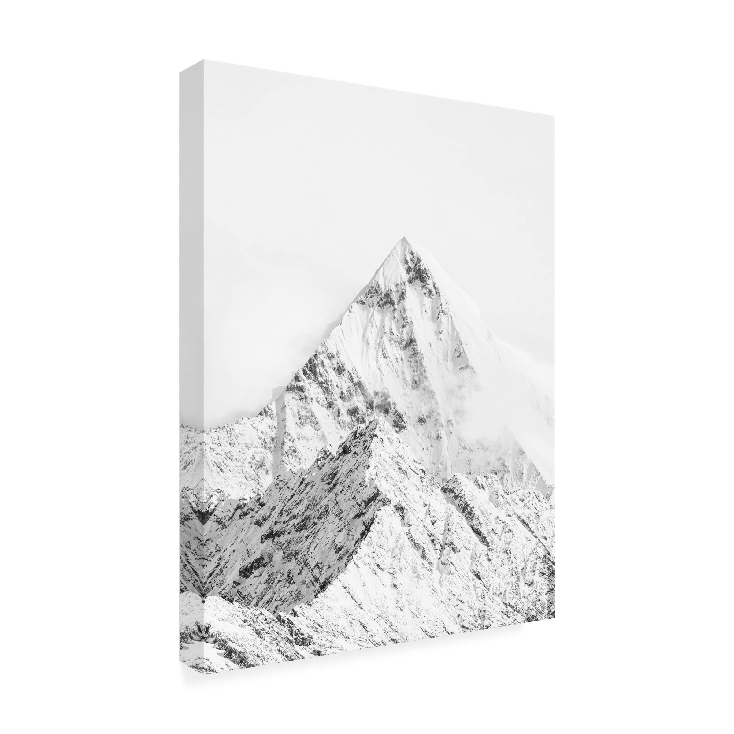 Design Fabrikken 'Mountain Top White' Canvas Wall Art - Modern Landscape Painting for Living Room, Bedroom & Office Decor