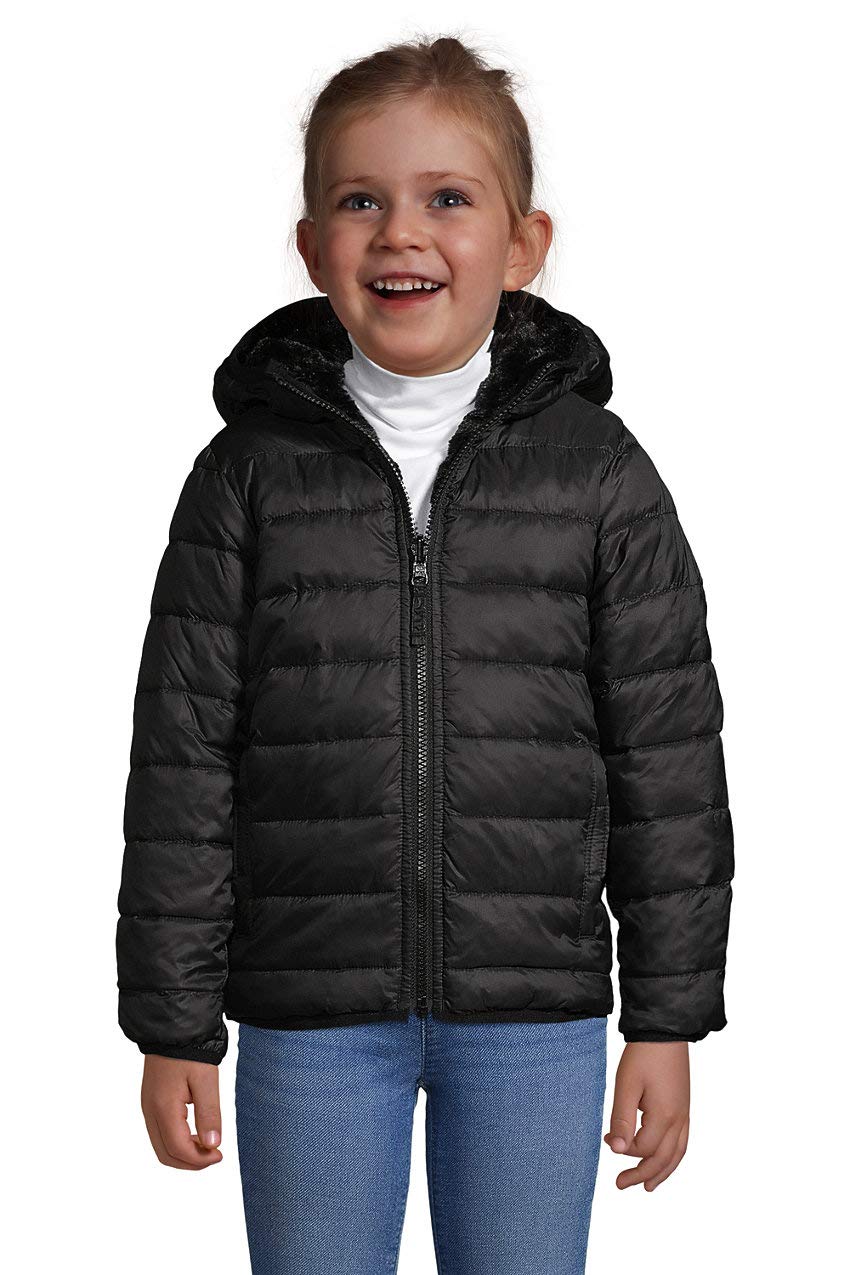 Lands' End Kids' Reversible Jacket - Black, Little Kid Size Small - Waterproof Windbreaker for Outdoor Play & School Activities