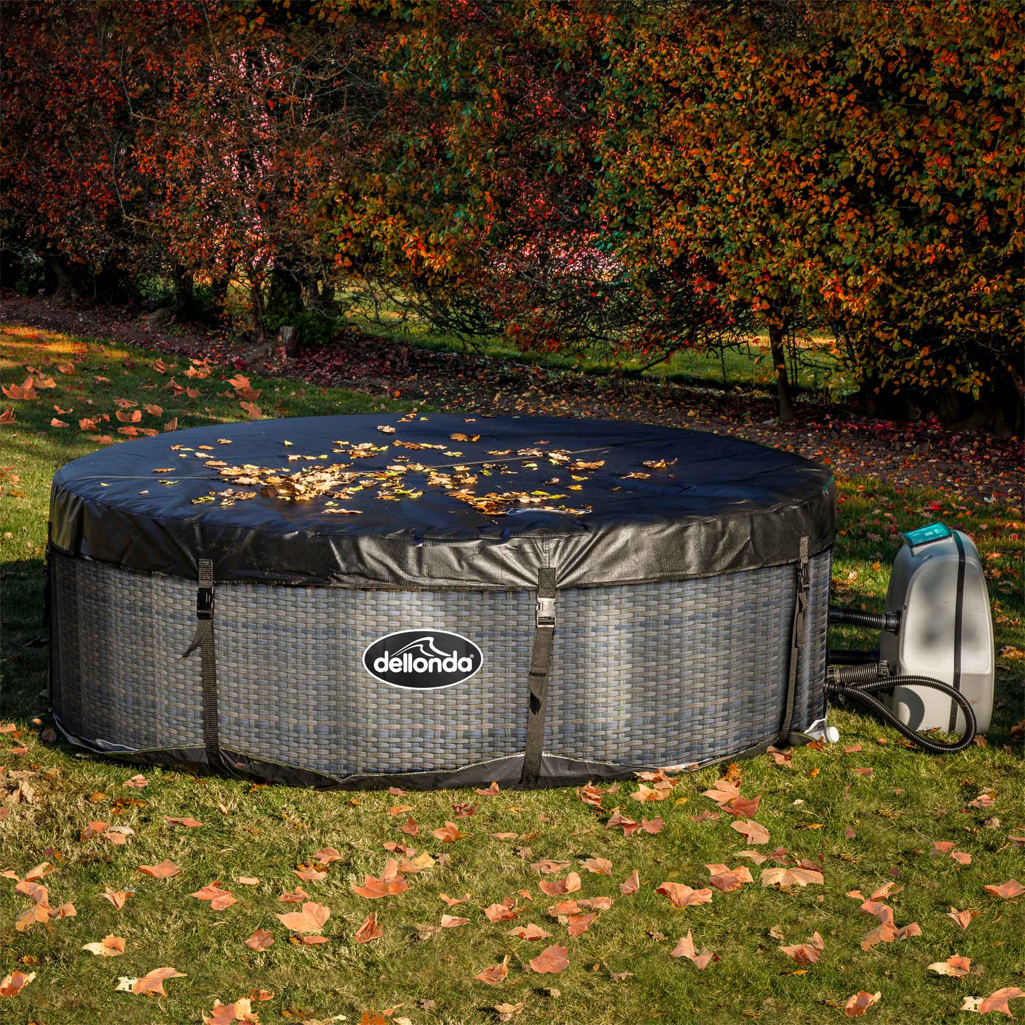 4-6 Person Inflatable Hot Tub Spa Set with Smart Pump, Rattan Design, DL101 Model - Perfect for Backyard Relaxation, Family Gatherings & Outdoor Parties