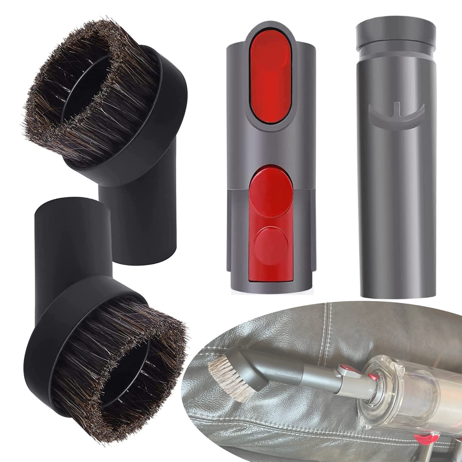 Dyson Vacuum Attachment Adapter - Horse Hair Brush Compatible with Dyson V6 V7 V8 V10 V11 V15 | 1.25