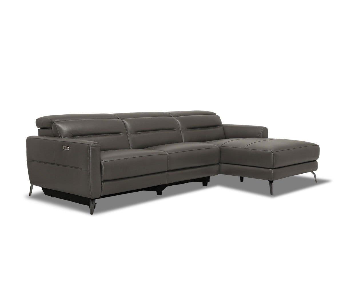 Vetali Genuine Leather Power Reclining Right Sectional Sofa - Modern Living Room Furniture for Home Theater & Family Relaxation