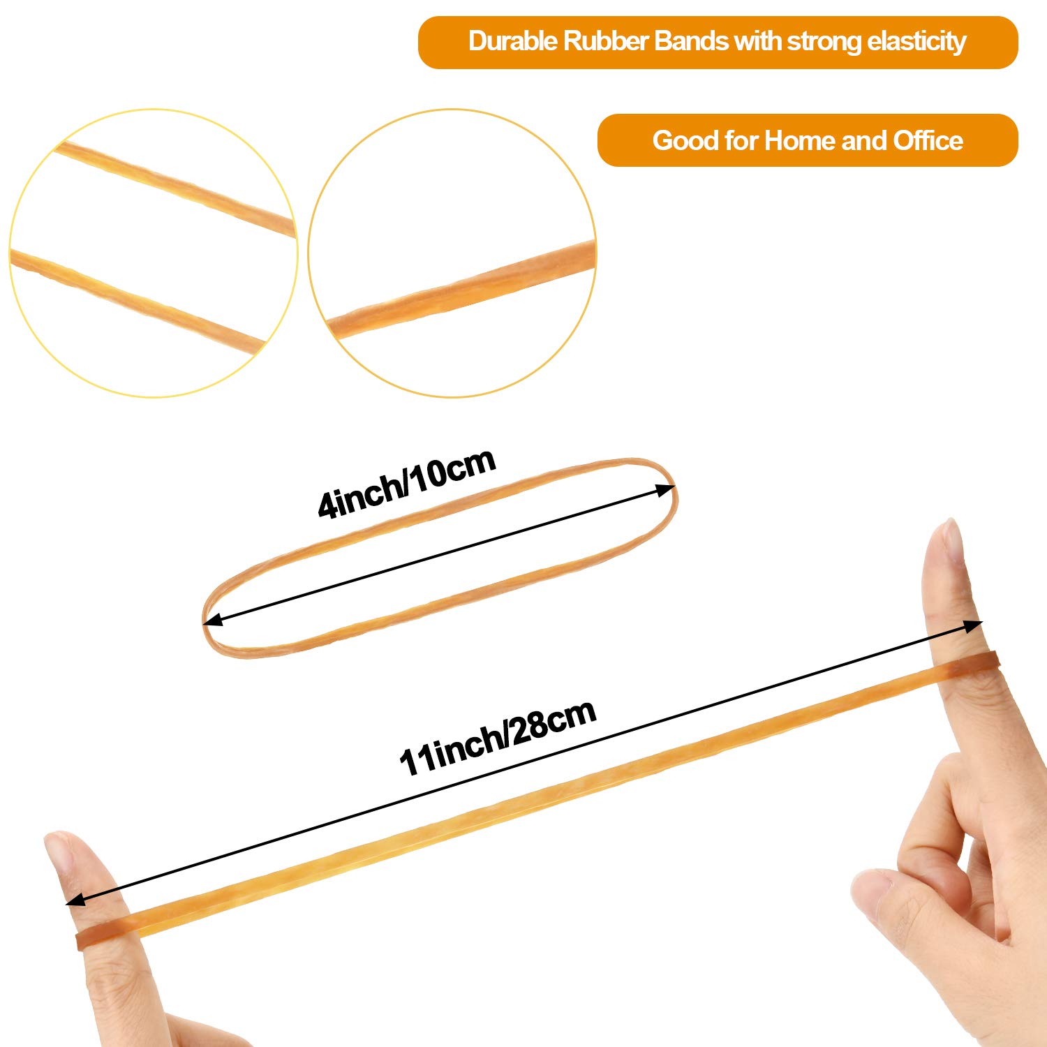 100-Piece Strong Elastic Rubber Bands for Office & Home - File Folders, Wrapping, Trash Can Bands (4x0.25 Inch) - Durable Organizing Supplies for Documents, Storage & Household Use