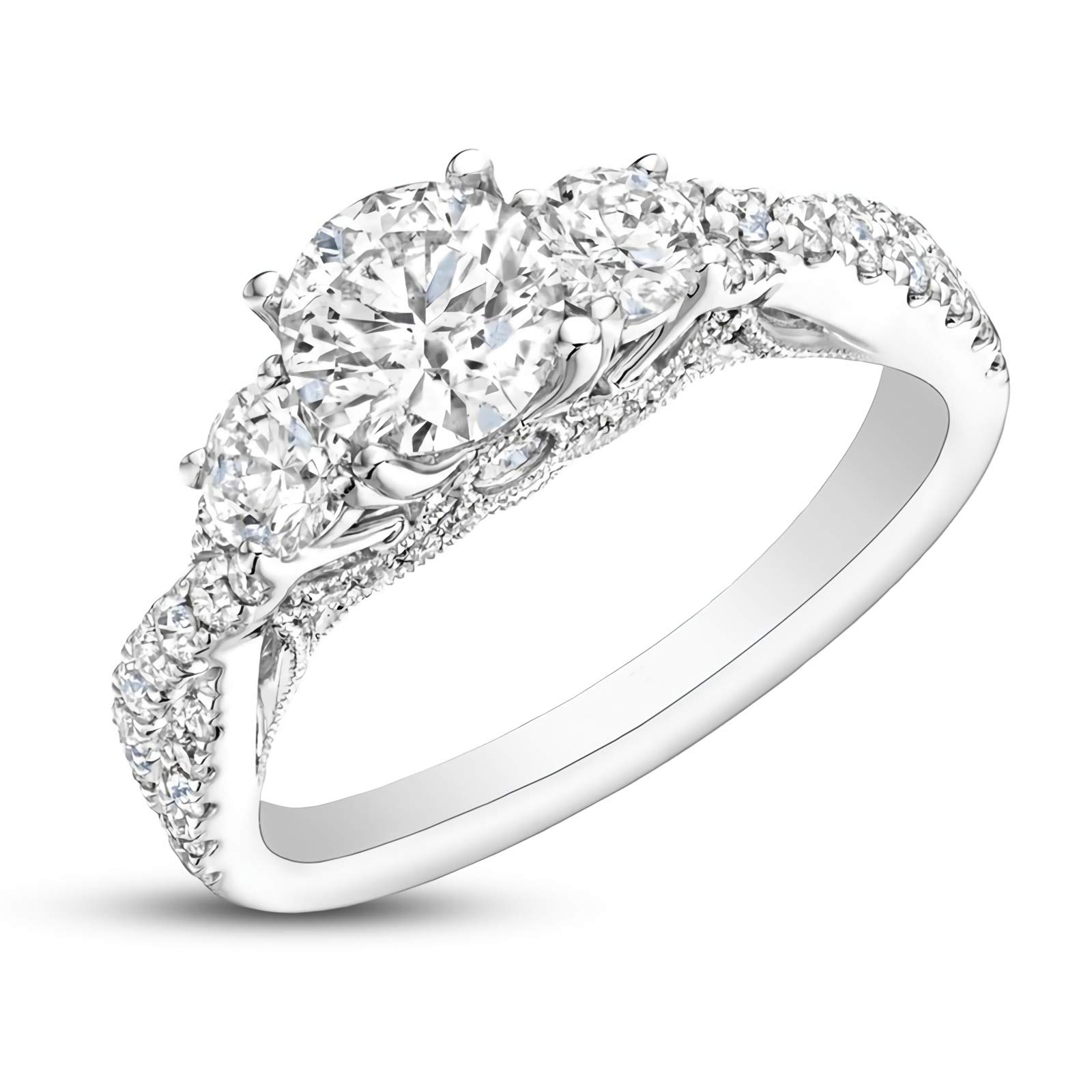 1.5 Carat (ctw) Moissanite Engagement Ring for Women - Platinum Plated Sterling Silver Wedding Band, Durable & Hypoallergenic - Perfect for Proposals, Anniversaries & Special Occasions