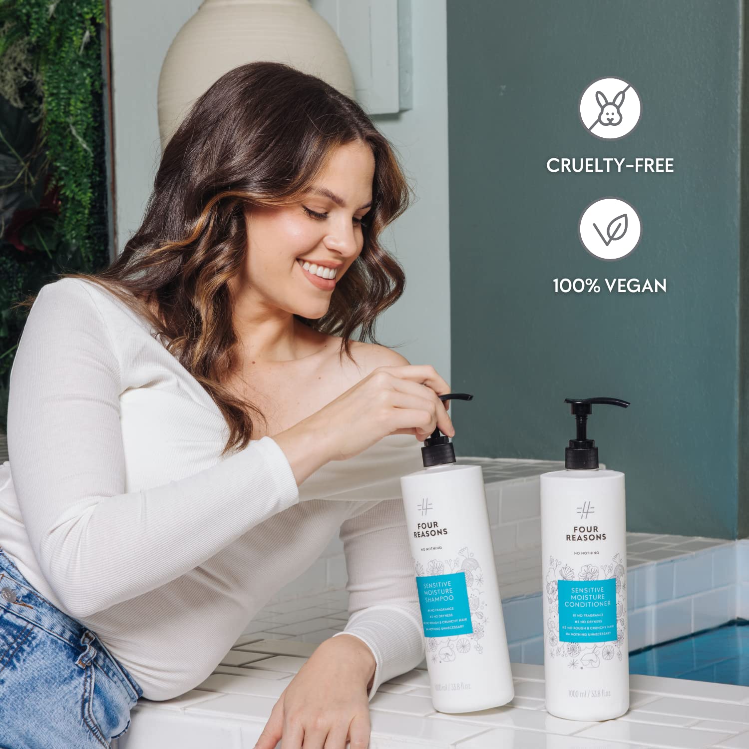 **Sensitive Skin & Scalp Moisturizing Shampoo and Conditioner Set - Jumbo Size - 100% Vegan, Hypoallergenic, Fragrance-Free & Unscented - Ideal for Dry, Itchy Scalp & Daily Gentle Hair Care**