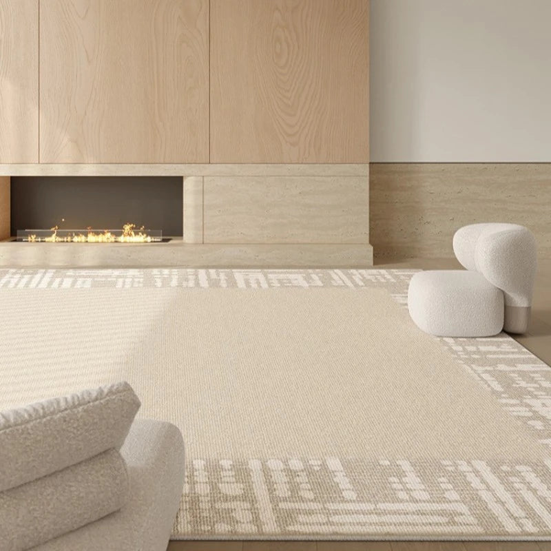 Kori Velvet Geometric Waterproof Antibacterial Area Rug - Soft Non-Slip Washable Carpet for Living Room, Bedroom, Nursery & Office