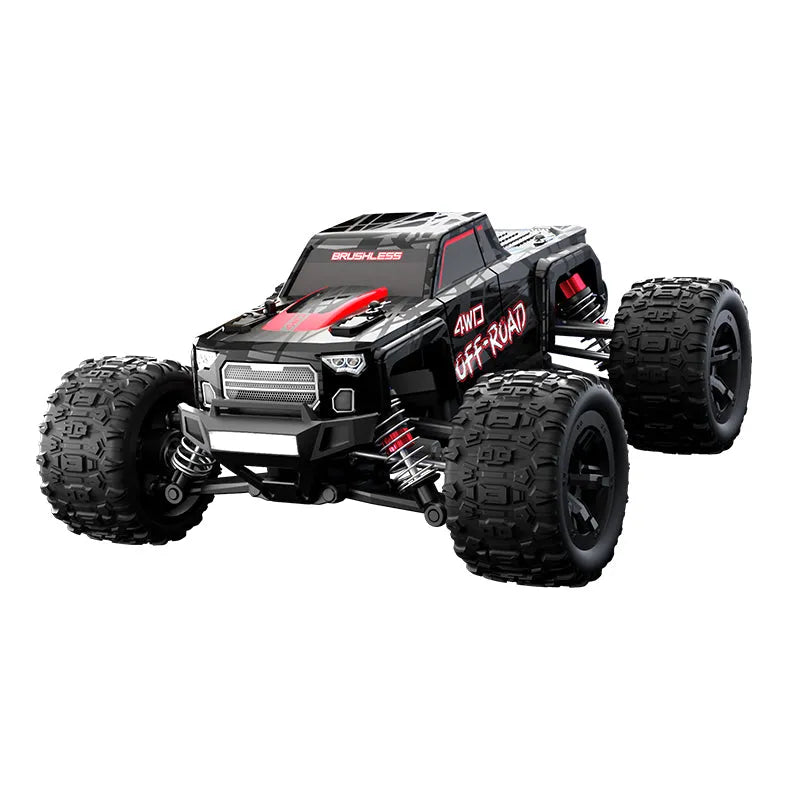 JJRC C8811 1/20 Scale RC Car - 4WD High Speed 40km/h Off Road Climbing Truck with Brushless Motor, LED Lights (Black/Red) - Ready to Run for Outdoor Racing & Backyard Adventure