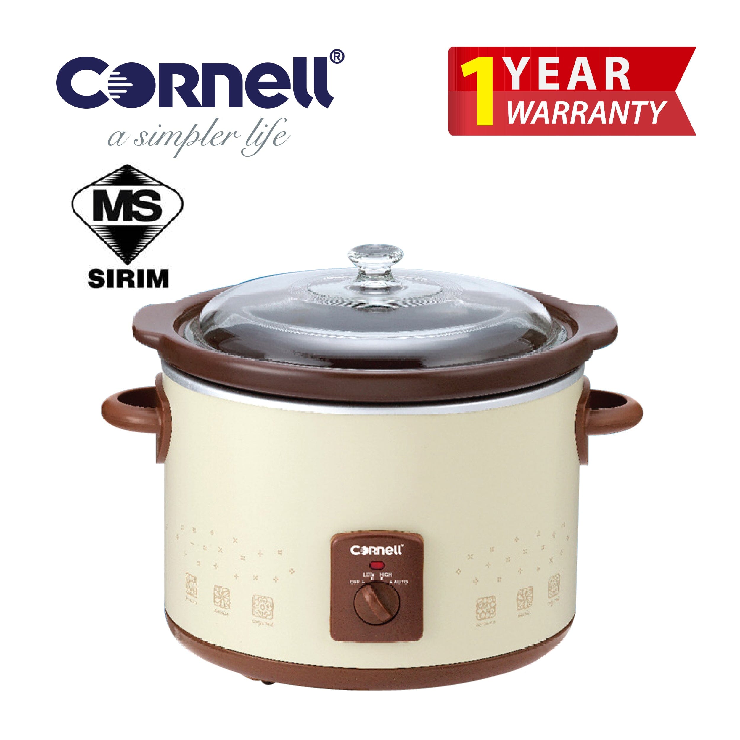 Cornell CSC D50C 5.0L Slow Cooker - Large Family-Sized Programmable Crock Pot for Soups, Stews & Meals - Perfect for Home Cooking, Potlucks & Meal Prep