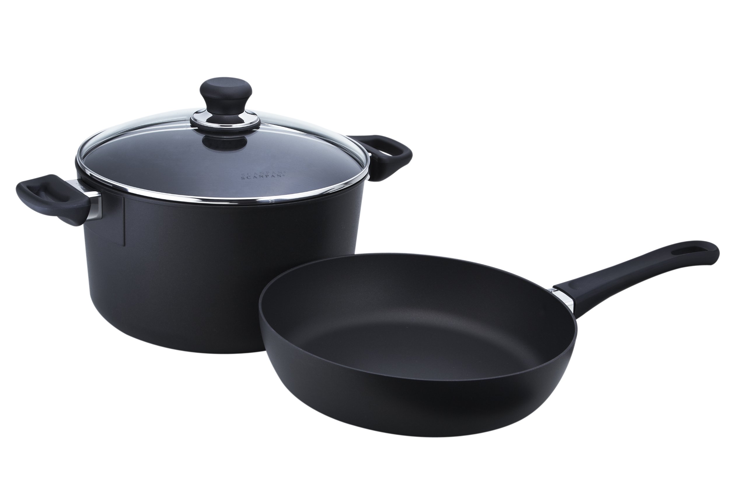 Scanpan Classic 3-Piece Nonstick Cookware Set - Frying Pan, Saucepan & Stockpot - PFOA-Free Black Cookware for Sauteing, Frying & Simmering | Perfect for Home Kitchen & Professional Chefs