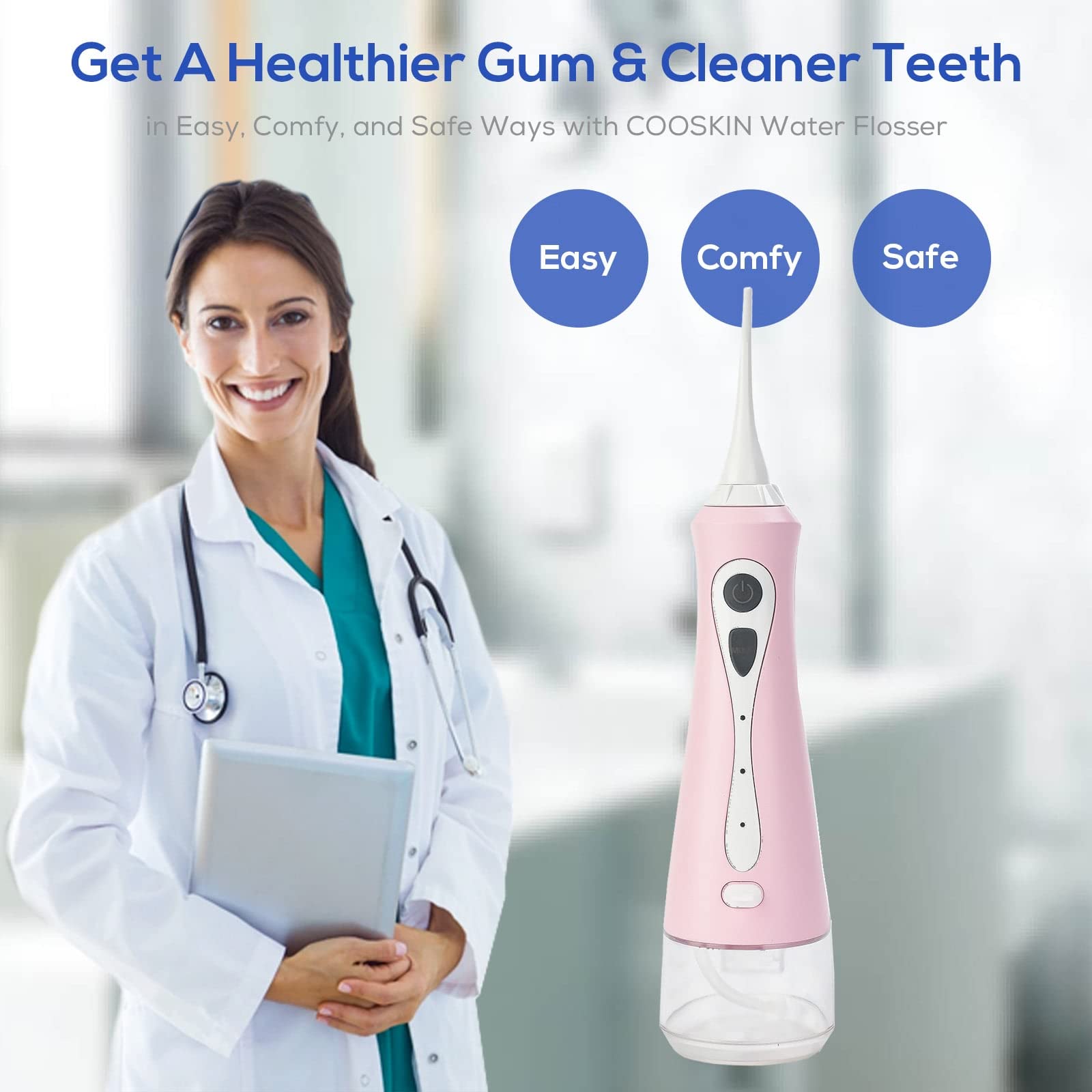 **Cordless Electric Water Flosser for Teeth Cleaning – Portable Oral Irrigator with Rechargeable Battery, IPX7 Waterproof, for Home & Travel – Perfect for Braces, Gums, and Dental Care**