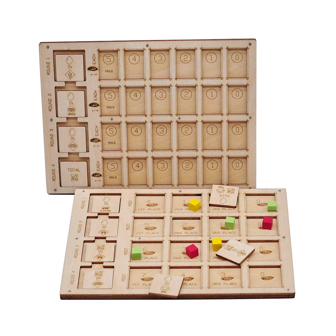 Wingspan Board Game Objective Scoreboard - Wooden Laser Cut Goal Tracker for Competitive Play | Perfect for Family Game Nights & Strategy Enthusiasts