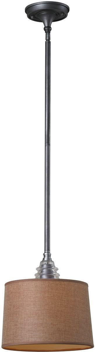10W Insulator Glass Mini Pendant Light Fixture in Weathered Zinc Finish - Perfect for Kitchen Island, Dining Room, or Entryway Lighting