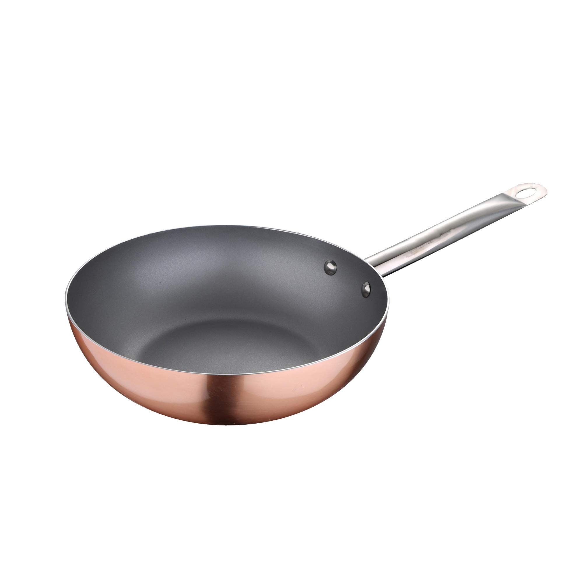 San Ignacio 5-Piece Nonstick Frying Pan Set (18/22/26cm) with 2 Lids - Induction Compatible Aluminum Cookware with Copper Effect - Perfect for Home Cooking, Restaurant & Camping Use
