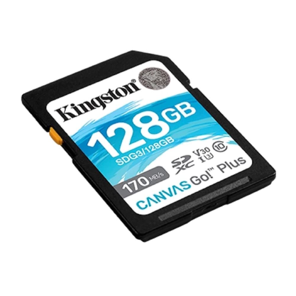 Kingston 128GB SDXC Canvas Go Plus Memory Card - 170MB/s Read Speed, 4-Pack Bundle with 2-in-1 SD Card Reader (5 Items Total) - Perfect for DSLR Cameras, Drones, Action Cams & 4K Video Recording