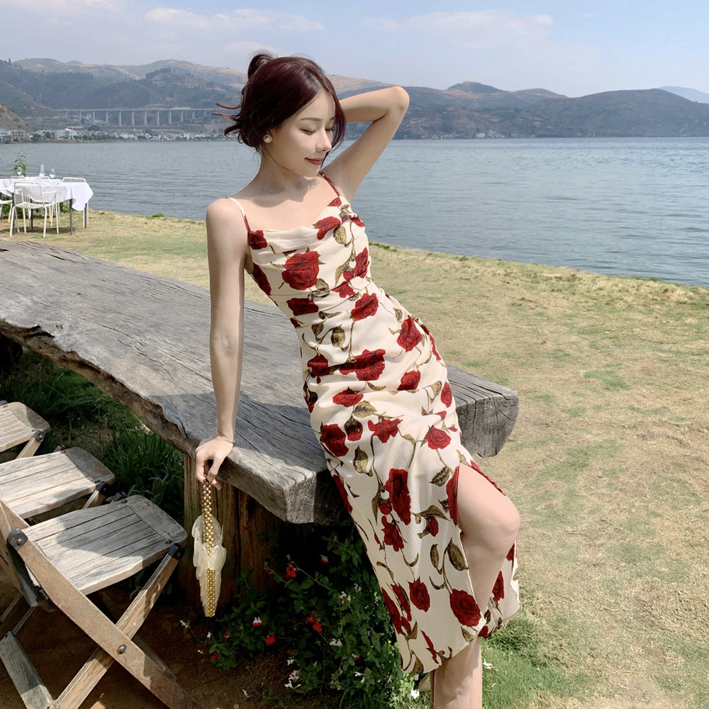2023 New Sweet Women's Long Dress with Slit - Elegant & Stylish for Parties, Weddings & Evening Events