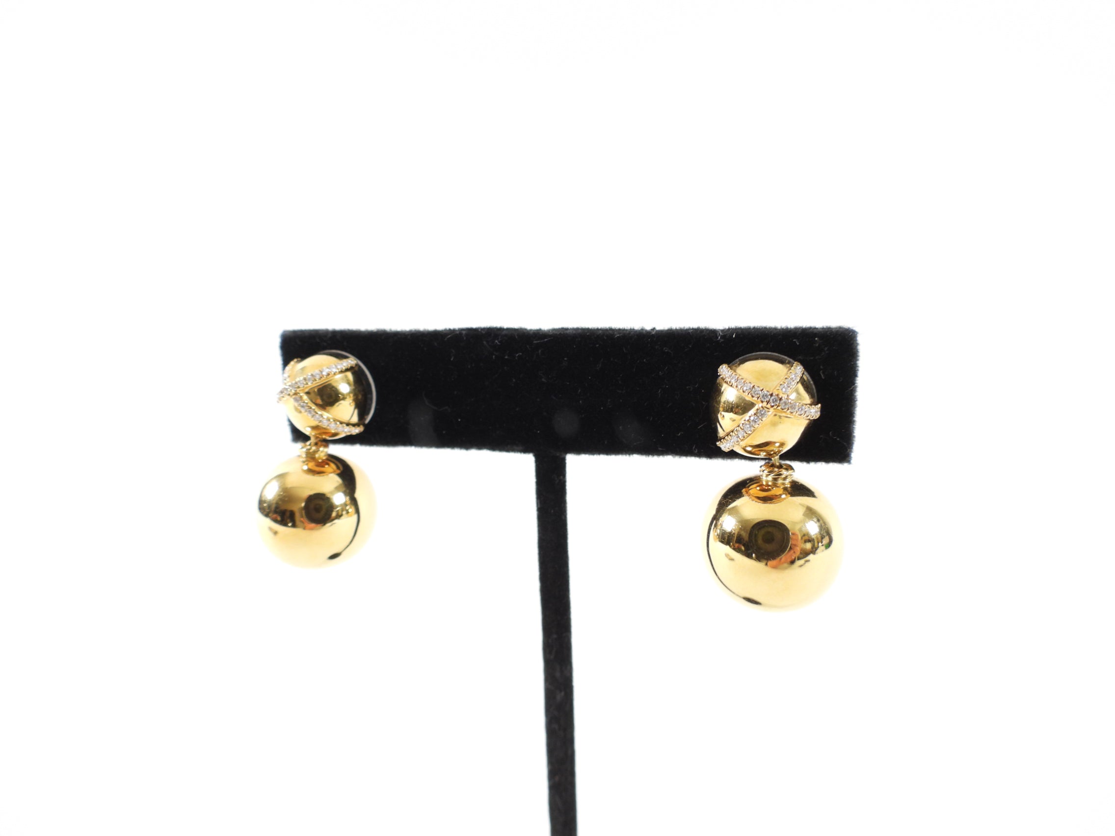 David Yurman 18k Yellow Gold Diamond Solari Double Drop Earrings for Women - Luxury Dangle Earrings for Parties, Weddings & Special Occasions