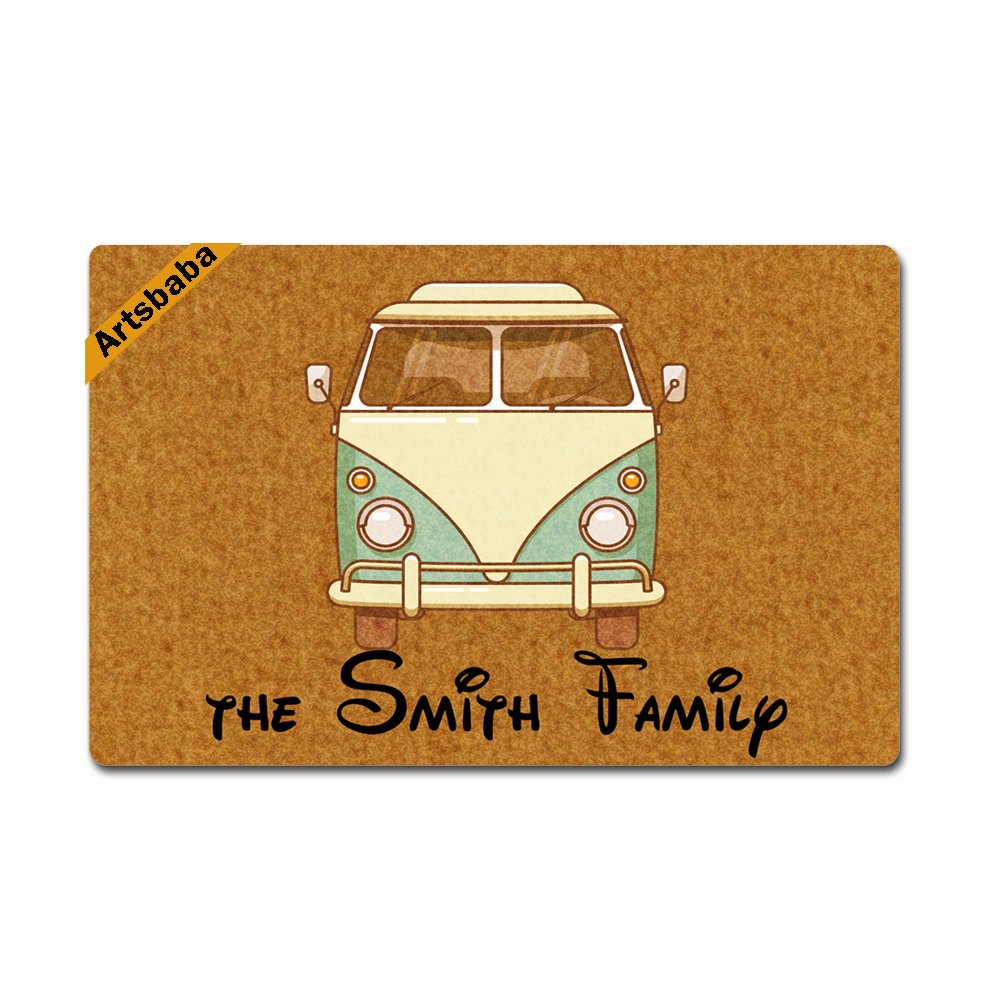 Artsbaba Personalized Monogram Doormat - Non-Slip RV & Indoor Entrance Rug - 23.6