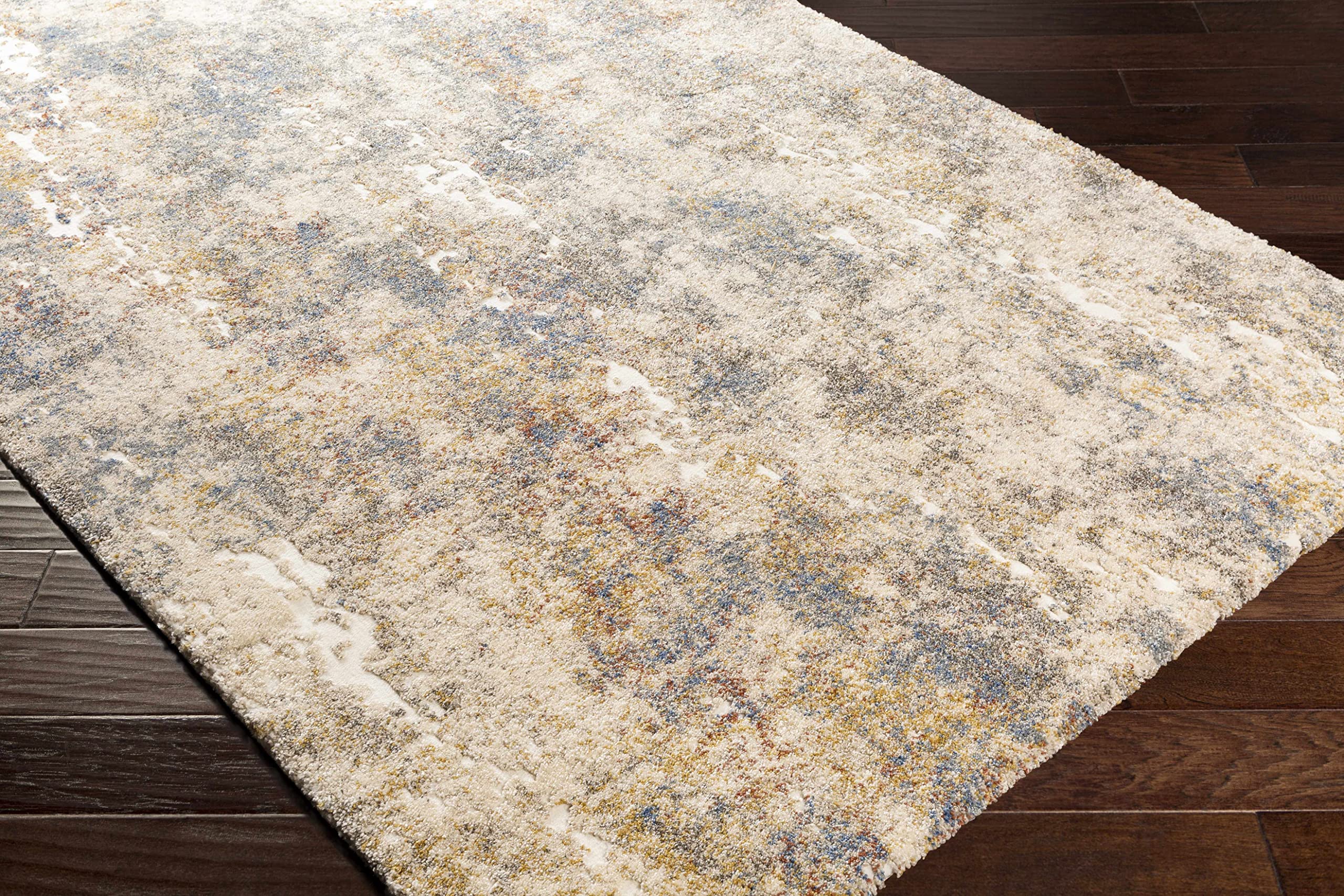 Modern High Pile Hauteloom Shullsburg Area Rug for Living Room & Bedroom - Blue, Yellow, Red - 8'10
