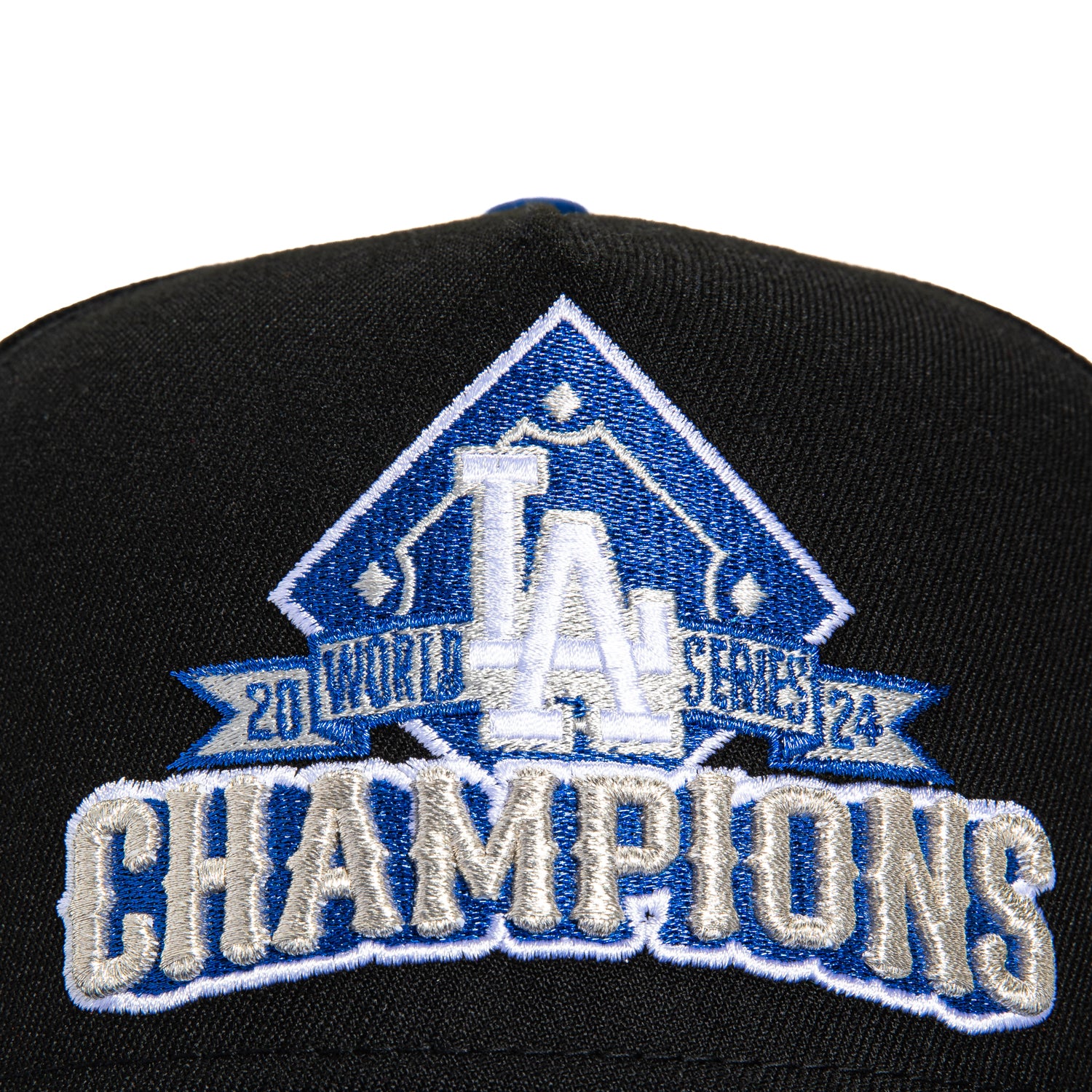 New Era 9Fifty Snapback Hat - Los Angeles Dodgers 2024 World Series Champions Patch Cap - Black & Royal Blue Adjustable Baseball Hat for Men & Women - Perfect for Games, Fan Events & Streetwear Fashion