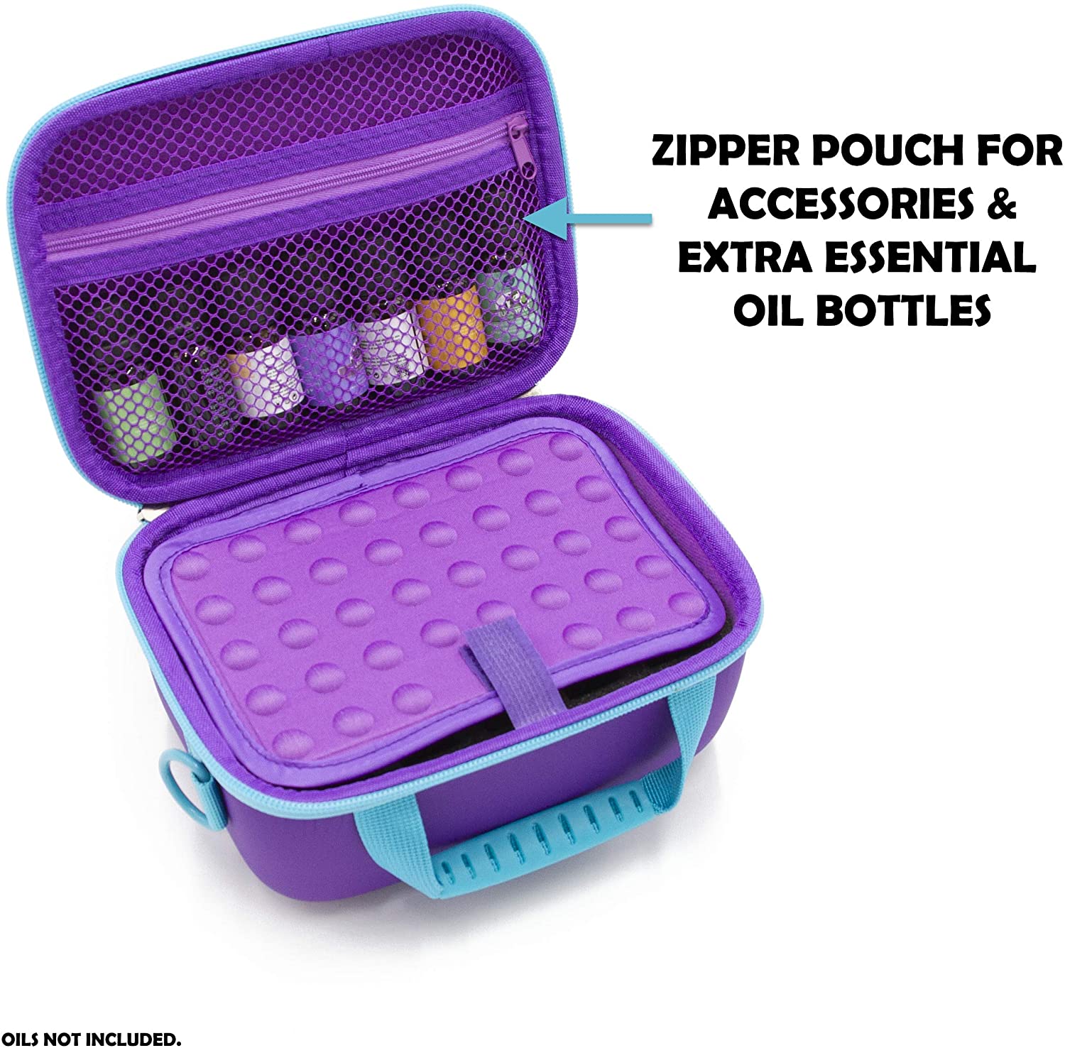Premium Essential Oil Travel Case - Hard Shell Storage Bag with Custom Foam for 20 Bottles (5ml/10ml/15ml) - Perfect for Aromatherapy, Massage & On-the-Go Use