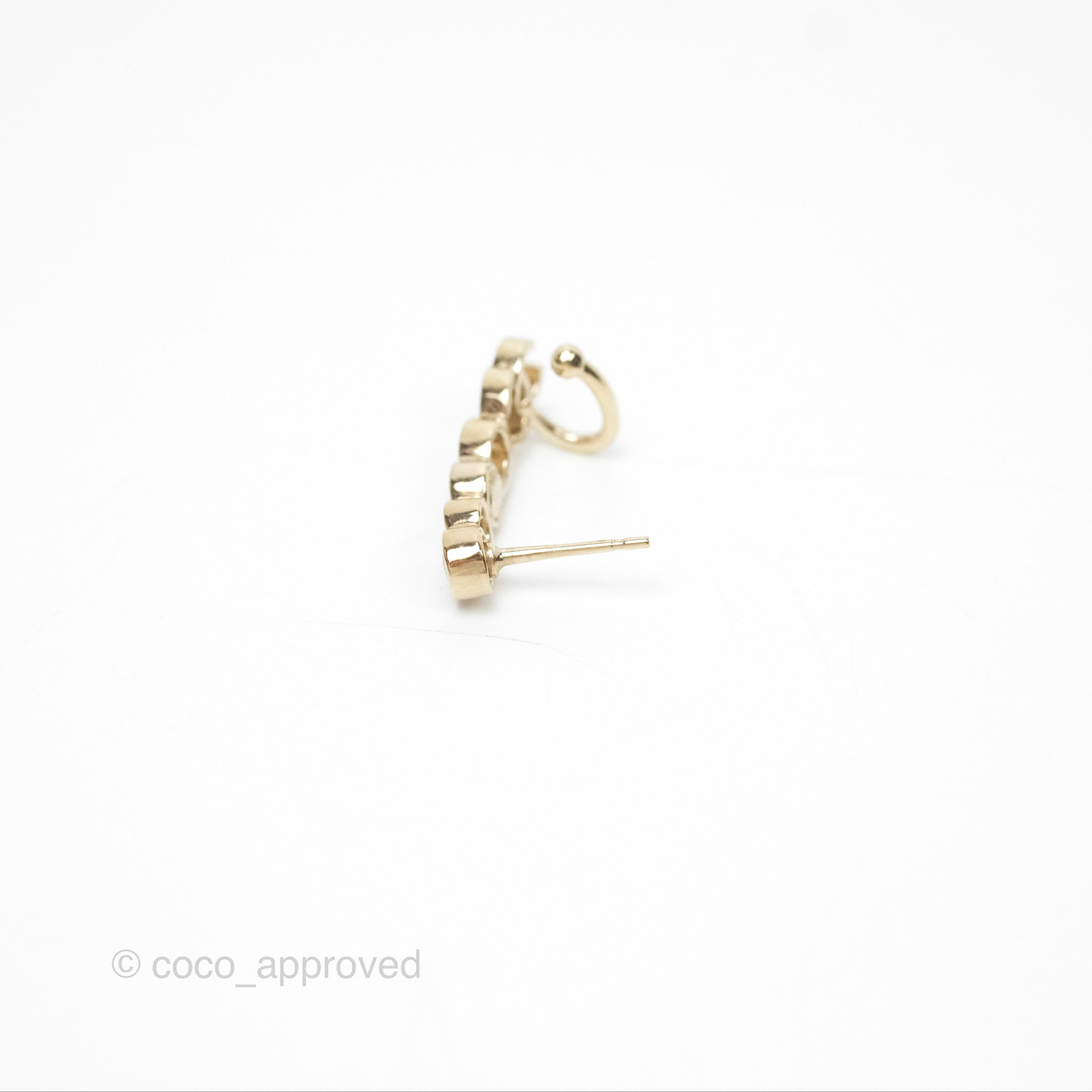 Chanel CC Coco Crystal Earrings - Gold Tone Clip-On Earrings for Women | Perfect for Parties, Weddings & Special Occasions