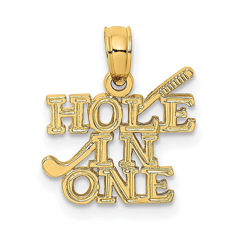 14K Yellow Gold Hole-in-One Golf Club Charm Necklace - Elegant Golf Jewelry Pendant for Women - Perfect Gift for Golf Lovers & Female Athletes - Ideal for Golf Tournaments, Birthdays & Anniversaries