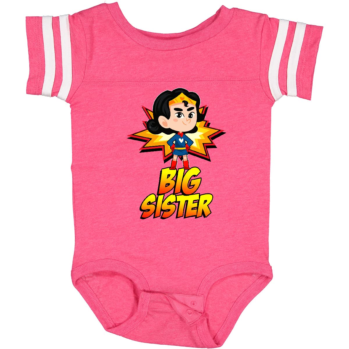 Inktastic Big Sister Superhero Baby Bodysuit - Cute Superhero Outfit for Toddler Girls & Boys - Perfect for Sibling Announcement, Newborn Photo Shoots & Family Gifts