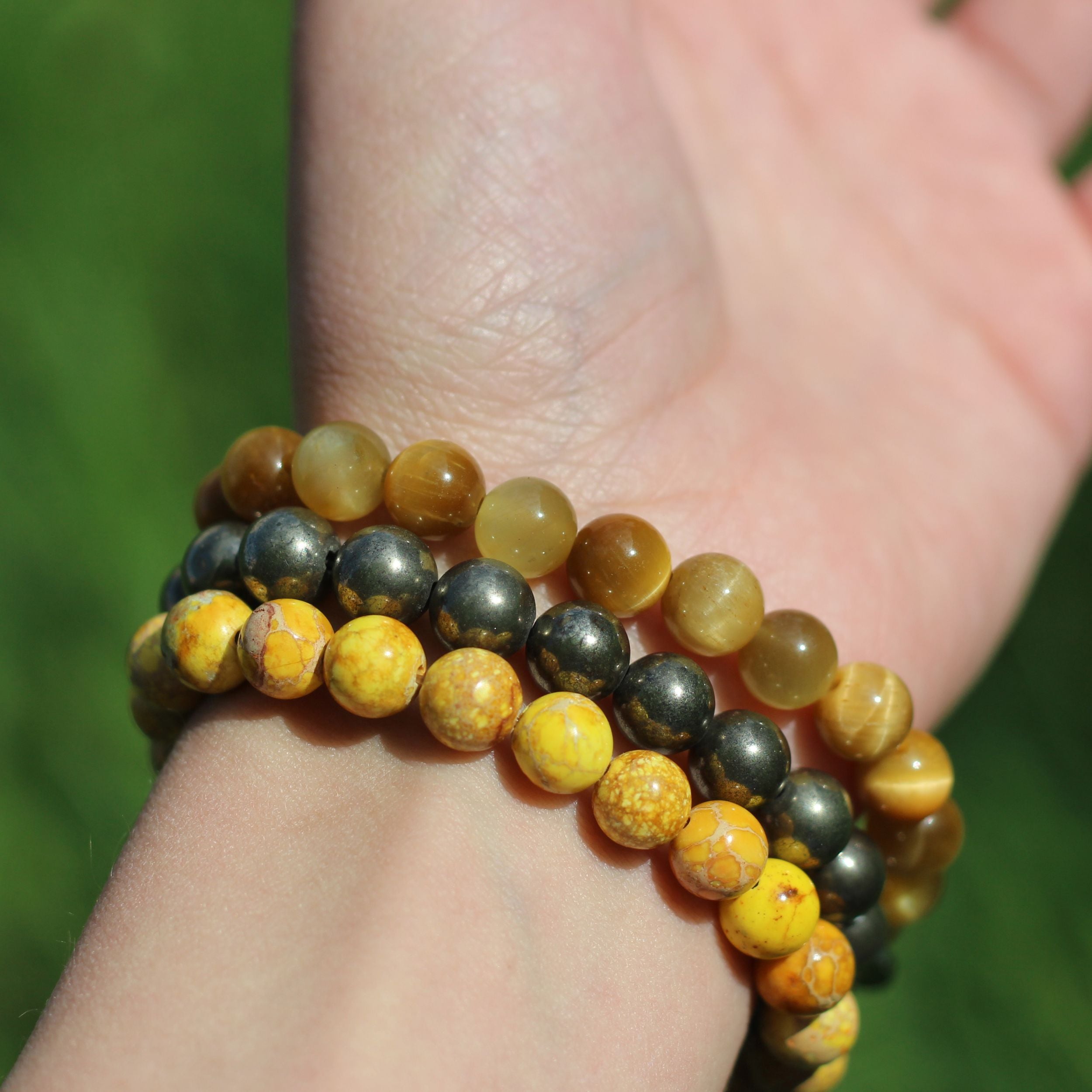 Solar Plexus Chakra Bracelet Set - 7 Chakra Healing Stones for Energy Balance & Meditation - Yoga Spiritual Jewelry Gift for Women & Men - Perfect for Reiki, Mindfulness Practice & Daily Wear
