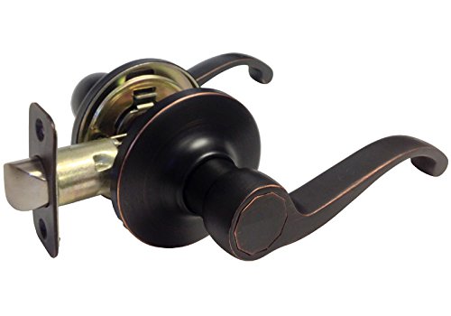 8 Pack Dark Oil Rubbed Bronze Passage Door Lever Handle Knob Set - Hall & Closet Hardware 835DBR - Perfect for Bedrooms, Bathrooms, and Interior Doors