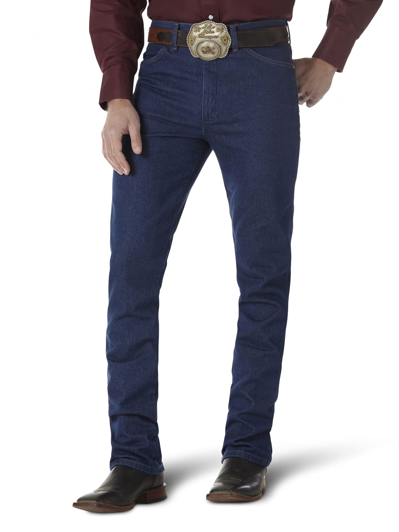 Wrangler Men's Cowboy Cut Slim Fit Jean - Classic Denim Pants for Western Style, Riding & Casual Wear