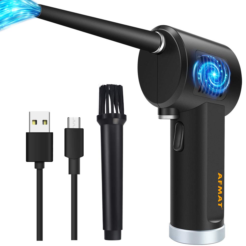 AFMAT Cordless Air Duster for Computers & Electronics - 6000mAh Rechargeable Keyboard Cleaner with 10W Fast Charging | Dust Blower for PC, Laptop, Camera, Printer & Office Cleaning