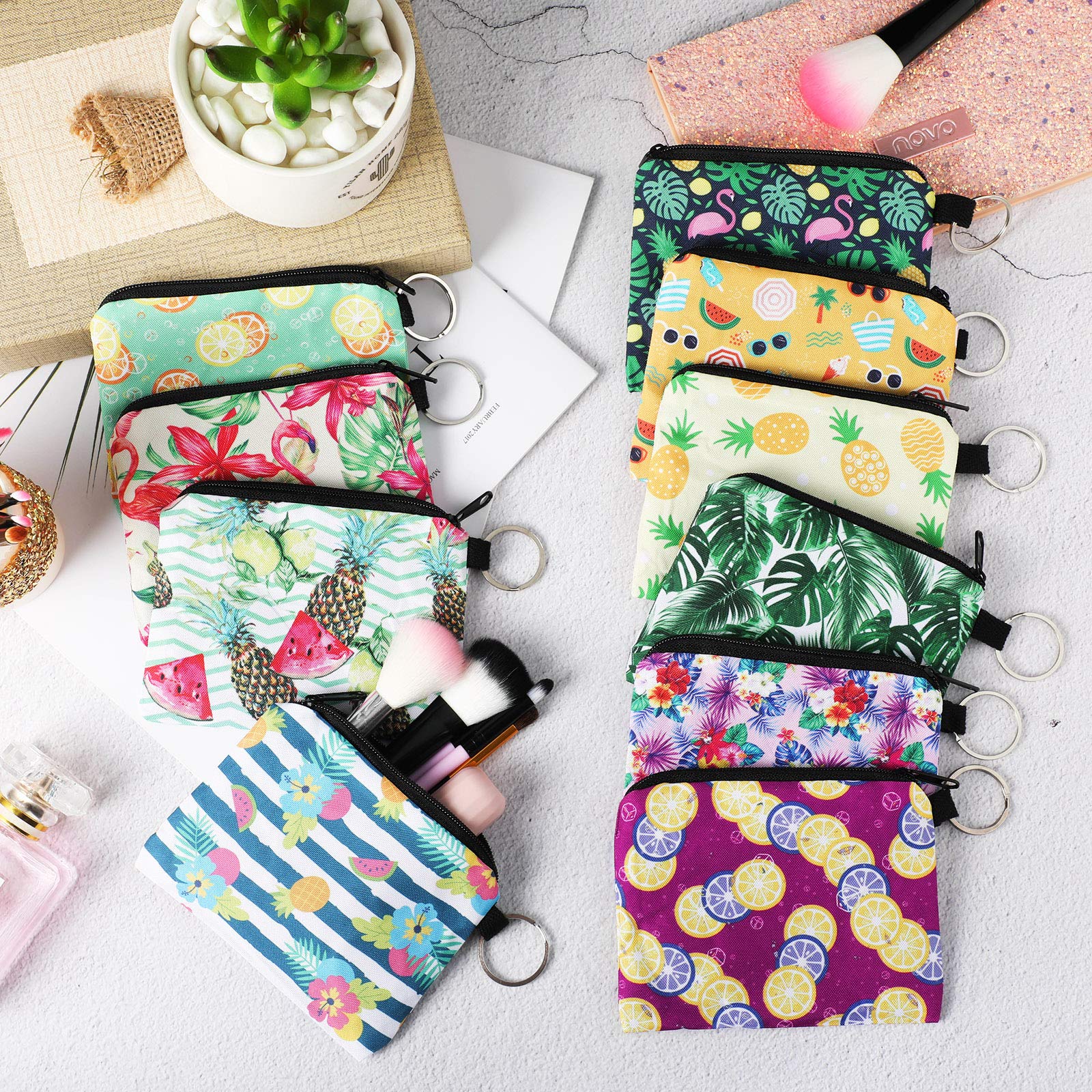 10 Pack Small Coin Purse - Boho Zipper Change Pouch Mini Wallet for Women & Girls | Perfect for Travel, Shopping, and Everyday Use