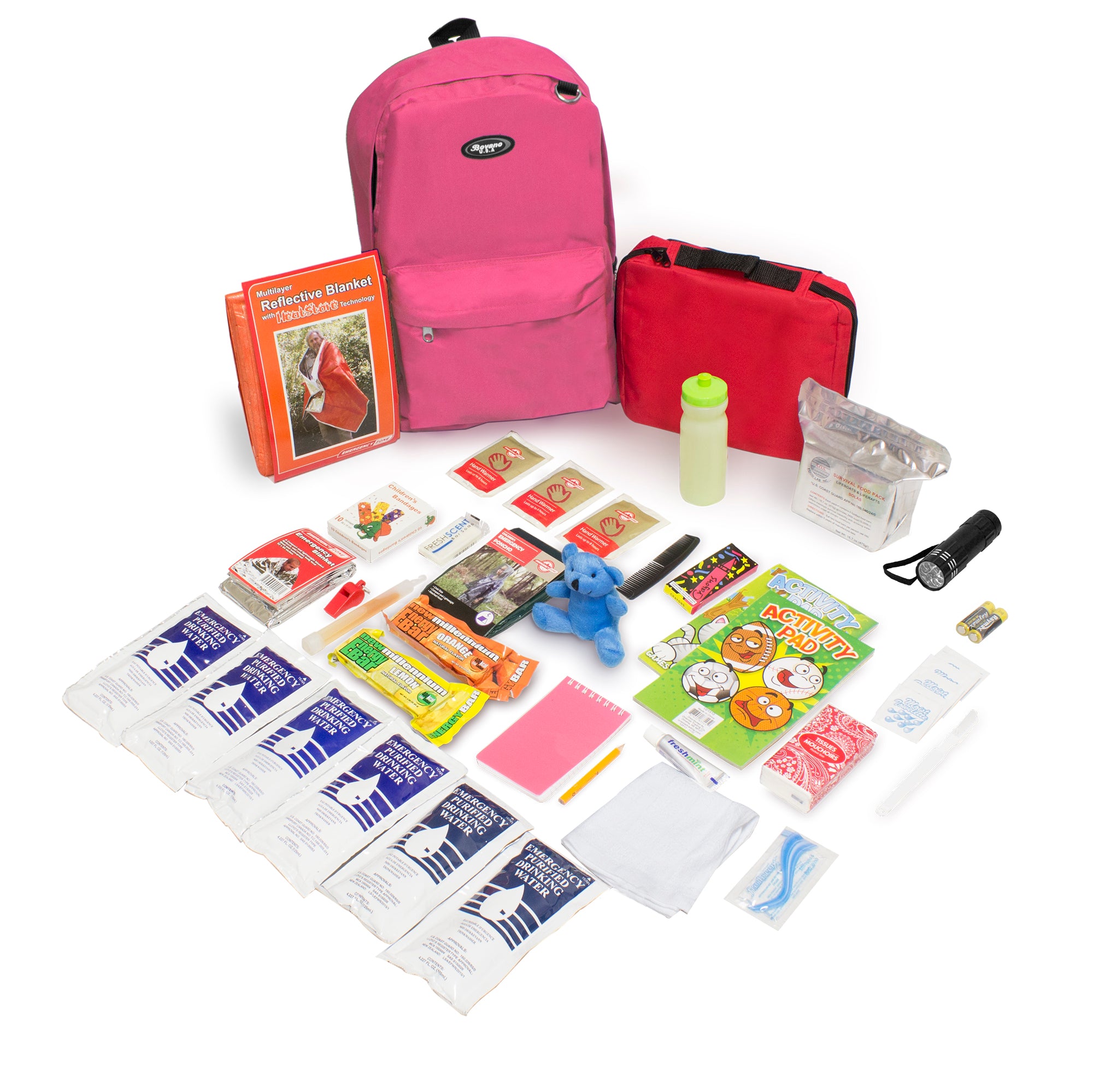 Keep Me Safe 72-Hour Emergency Survival Kit for Kids - Compact & Lightweight (Multiple Colors) - Perfect for School, Camping, and Natural Disasters