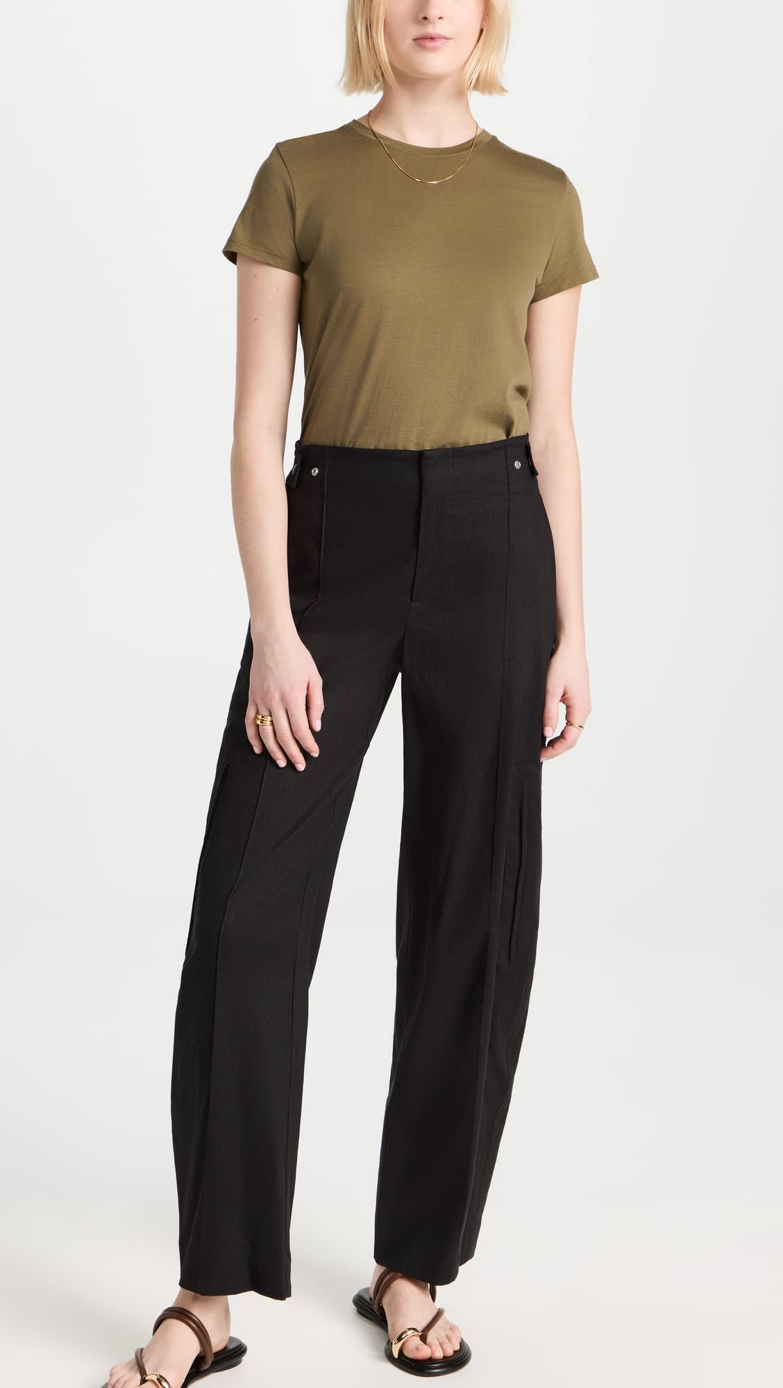 Vince Women's High Waist Tailored Utility Trousers - Slim Fit Work Pants for Office & Business Casual | Comfortable Stretch Fabric for Professional Women