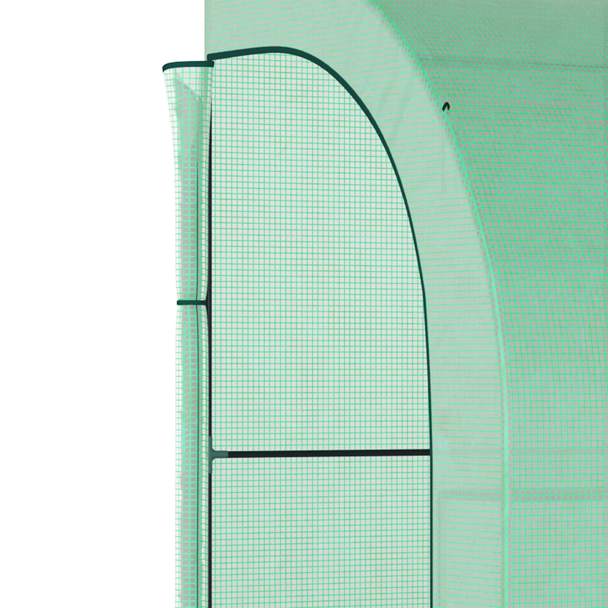 Outsunny 10' x 5' x 7' Walk-in Greenhouse with PE Cover, 2 Roll-up Doors & Windows, 3 Wire Shelves - Perfect for Plant Nursery, Gardening & Backyard Growing - Ideal for Vegetables, Flowers & Herbs in All Seasons
