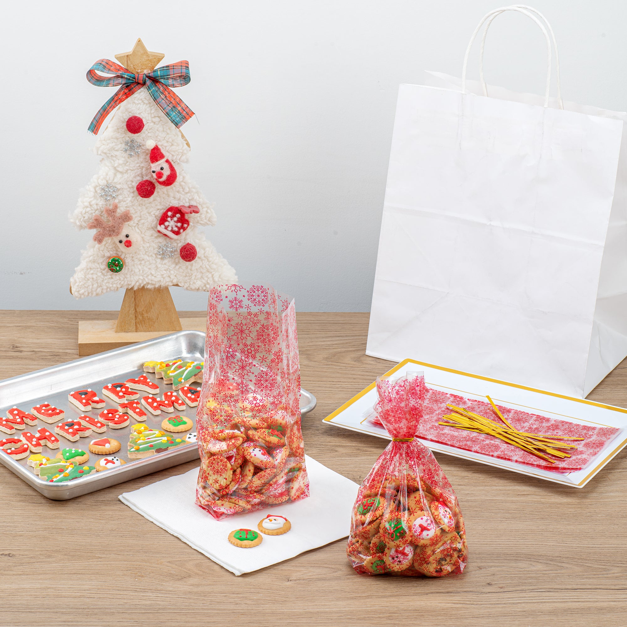 Premium Plastic Candy Bags with Snowflake Design - 4 x 2 x 9.5 Inches - 4000 Count Bulk Pack - Perfect for Party Favors, Wedding Treats & Holiday Candy Packaging