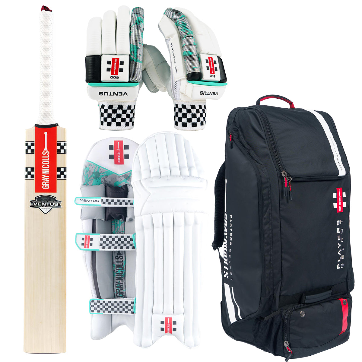 Gray Nicolls Ventus Gen 1.1 5 Star Cricket Bat Set with Gloves, Pads & Carry Bag | Premium Cricket Equipment for Practice & Matches | Perfect for Professional & Amateur Players
