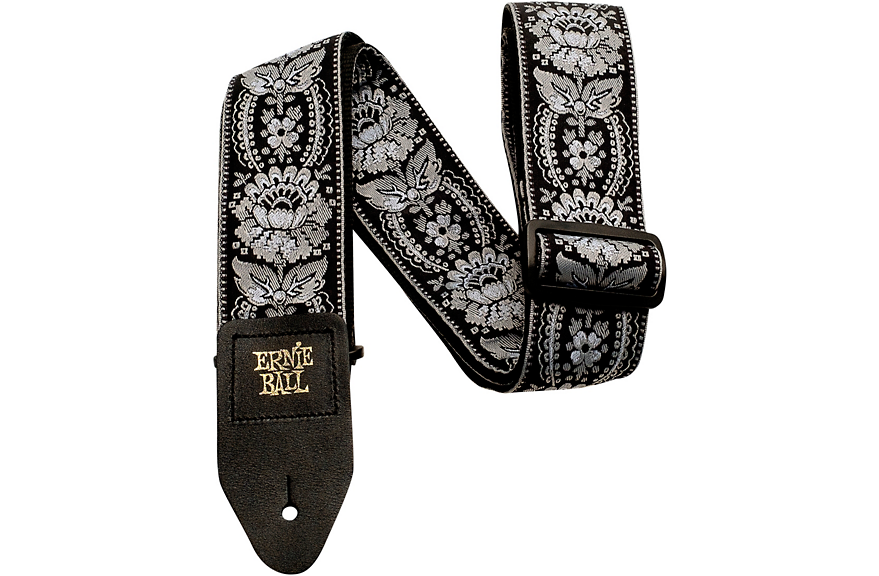 Ernie Ball Jacquard Guitar Strap - Silver Orleans Design | Adjustable & Comfortable for Electric & Acoustic Guitars | Perfect for Live Performances & Studio Sessions
