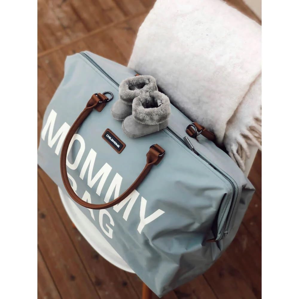 Childhome The Original Mommy Bag - Large Baby Diaper Bag & Hospital Travel Tote for Moms | Grey Pregnancy Must-Have | Perfect for Hospital Visits, Baby Showers & Family Outings